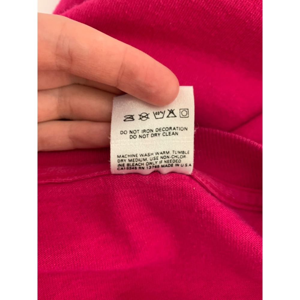 Fruit of the Loom Size M Pink Cotton Graphic Florida Fish Shirt 1981 Paradise - Picture 5 of 5